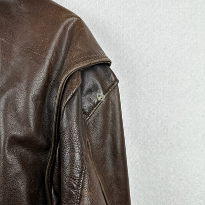 Screamin Eagle Brown Genuine Leather Biker Jacket