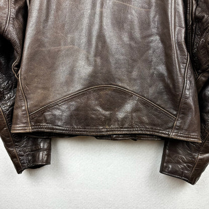 Screamin Eagle Brown Genuine Leather Biker Jacket