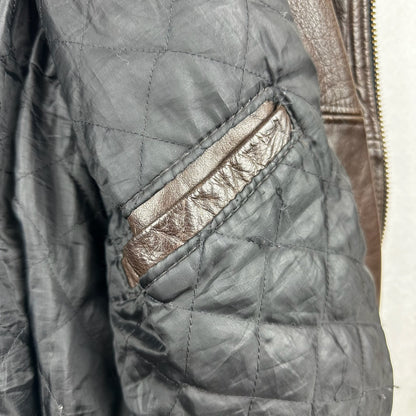 Screamin Eagle Brown Genuine Leather Biker Jacket