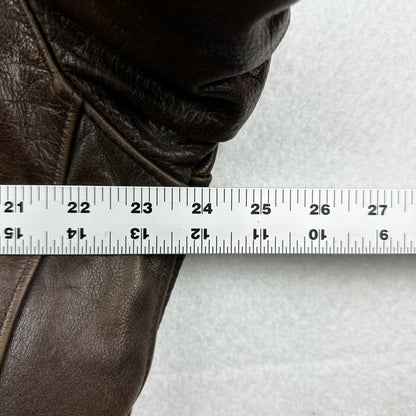Screamin Eagle Brown Genuine Leather Biker Jacket