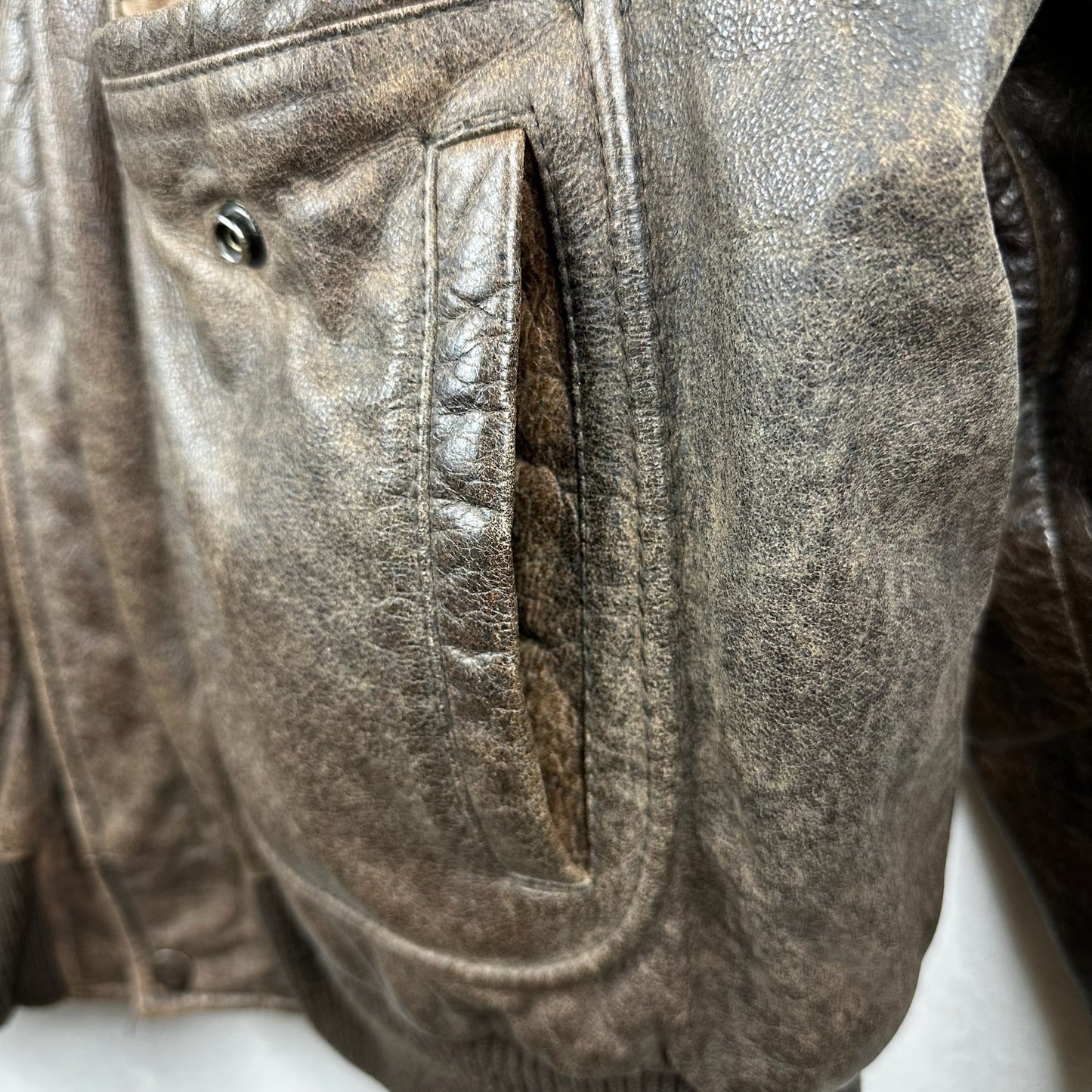 Vintage Hard Rock Cafe Avirex Ankara Brown Full Zip A Genuine Leather Jacket