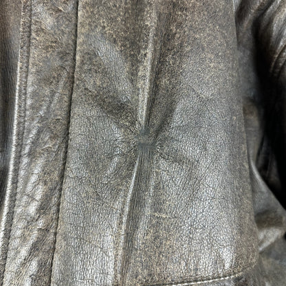 Vintage Hard Rock Cafe Avirex Ankara Brown Full Zip A Genuine Leather Jacket