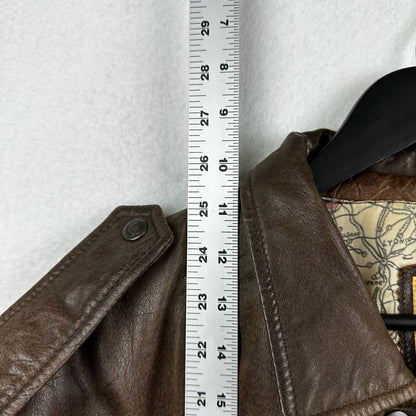 Vintage Hard Rock Cafe Avirex Ankara Brown Full Zip A Genuine Leather Jacket