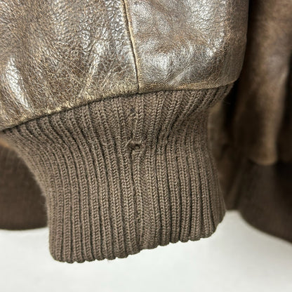 Vintage Hard Rock Cafe Avirex Ankara Brown Full Zip A Genuine Leather Jacket