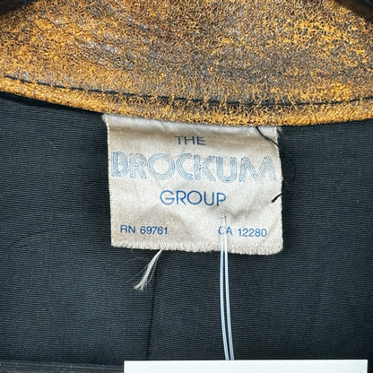 Vintage Brockum Brown Button Down Blank Genuine Leather Jacket