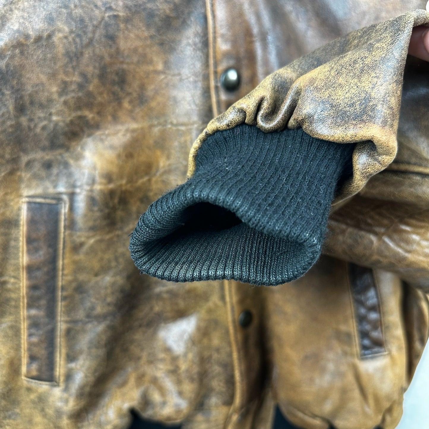 Vintage Brockum Brown Button Down Blank Genuine Leather Jacket