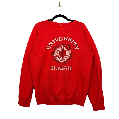 Vintage 80's Hawaii University Red Pullover Crewneck