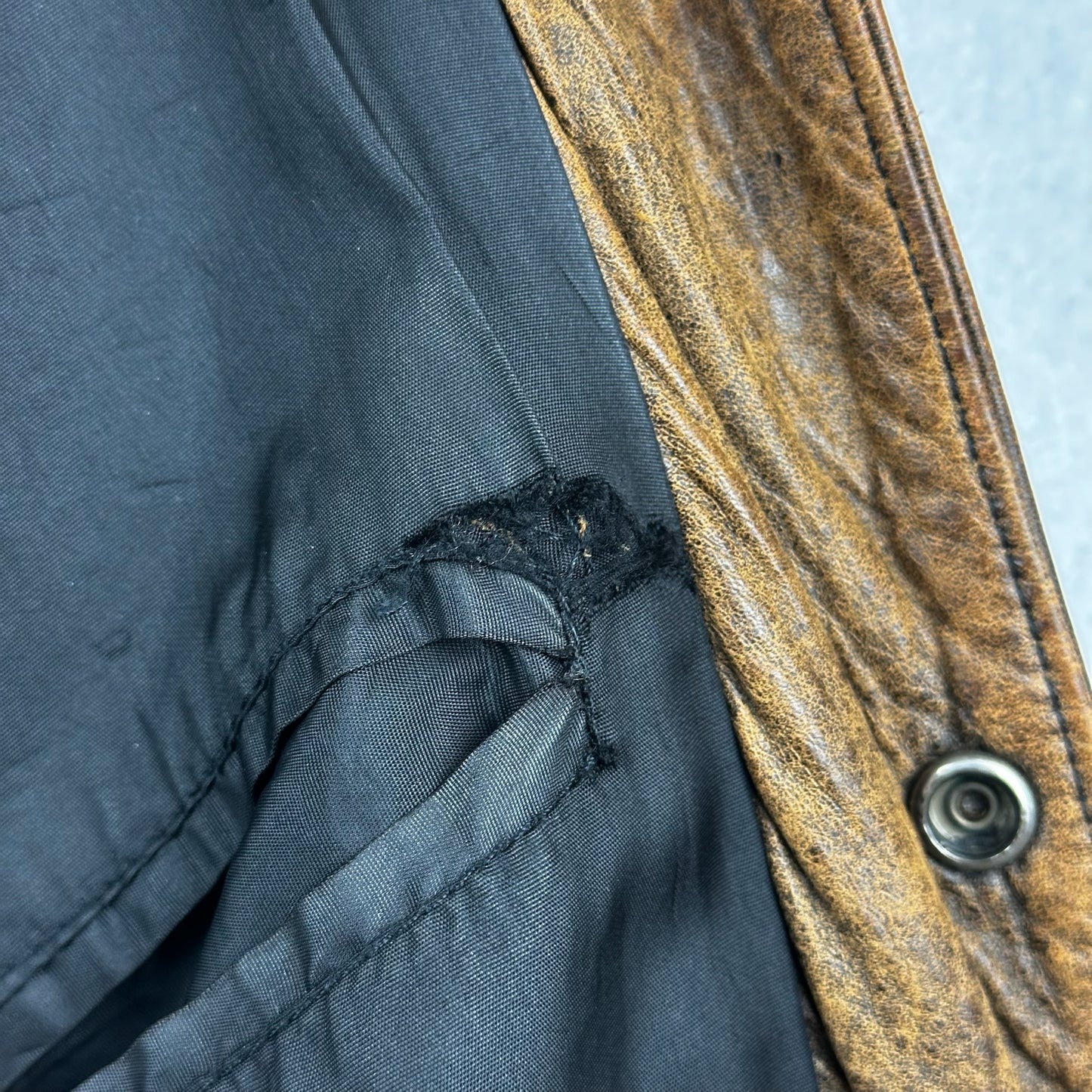 Vintage Brockum Brown Button Down Blank Genuine Leather Jacket