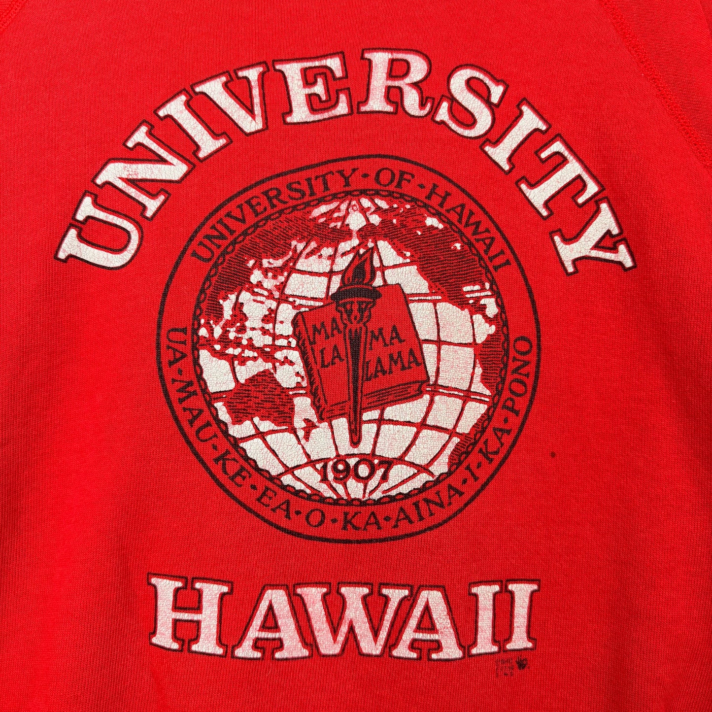 Vintage 80's Hawaii University Red Pullover Crewneck
