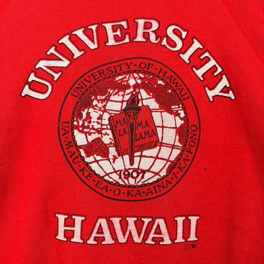 Vintage 80's Hawaii University Red Pullover Crewneck