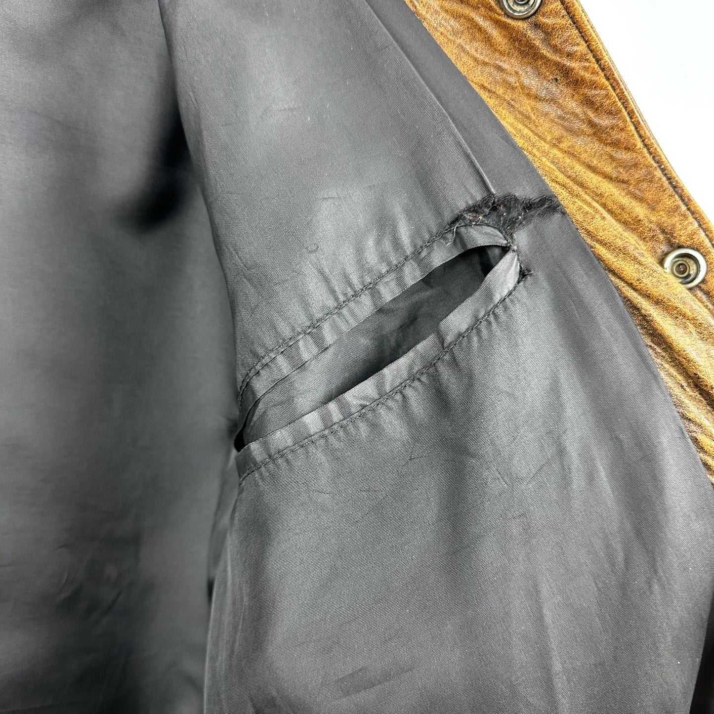 Vintage Brockum Brown Button Down Blank Genuine Leather Jacket