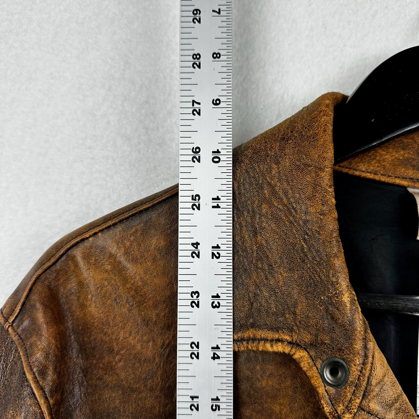 Vintage Brockum Brown Button Down Blank Genuine Leather Jacket