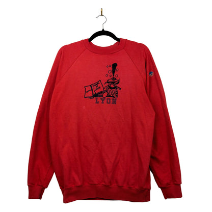 Vintage 80's Lyon Paris Manuel De Chimie Red Pullover Crewneck