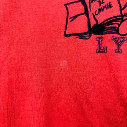 Vintage 80's Lyon Paris Manuel De Chimie Red Pullover Crewneck