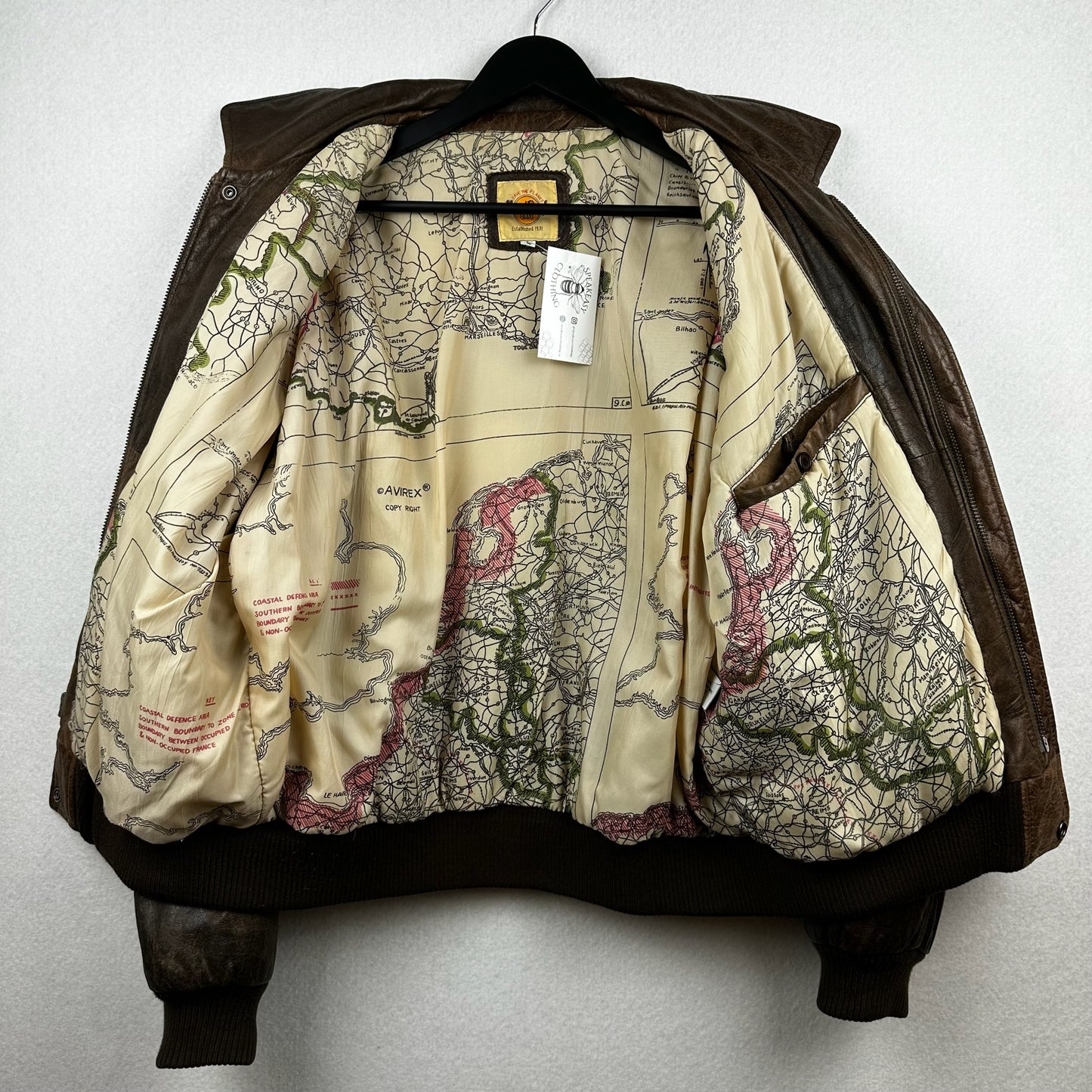 Vintage Hard Rock Cafe Avirex Ankara Brown Full Zip A Genuine Leather Jacket