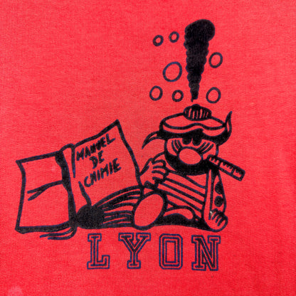 Vintage 80's Lyon Paris Manuel De Chimie Red Pullover Crewneck