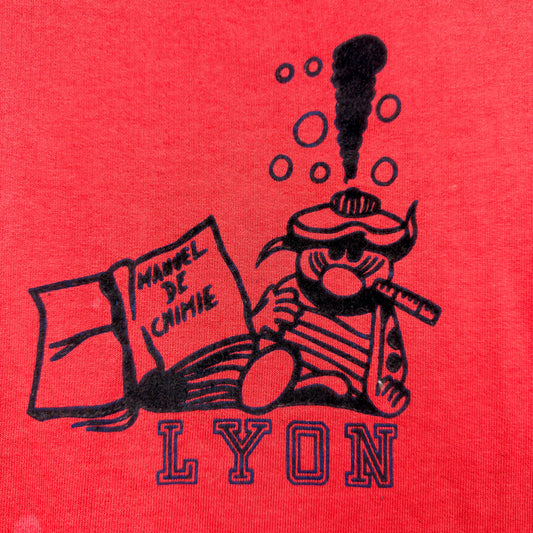 Vintage 80's Lyon Paris Manuel De Chimie Red Pullover Crewneck