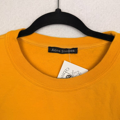 Acne Studio Robot Logo Yellow Pullover Basic Crewneck