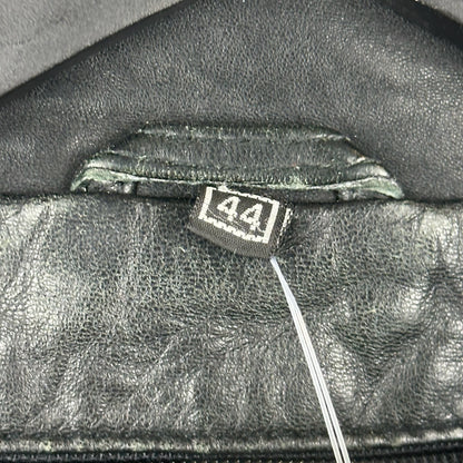 Vintage Boutique of Leather Black w/ Brown Accent Genuine Leather Full Zip Jacket