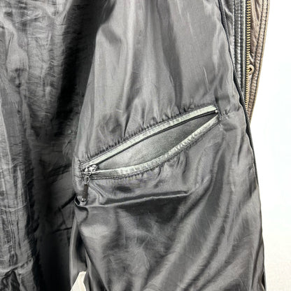 Vintage Boutique of Leather Black w/ Brown Accent Genuine Leather Full Zip Jacket