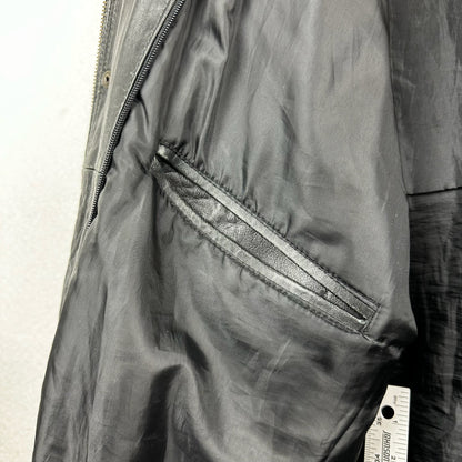 Vintage Boutique of Leather Black w/ Brown Accent Genuine Leather Full Zip Jacket
