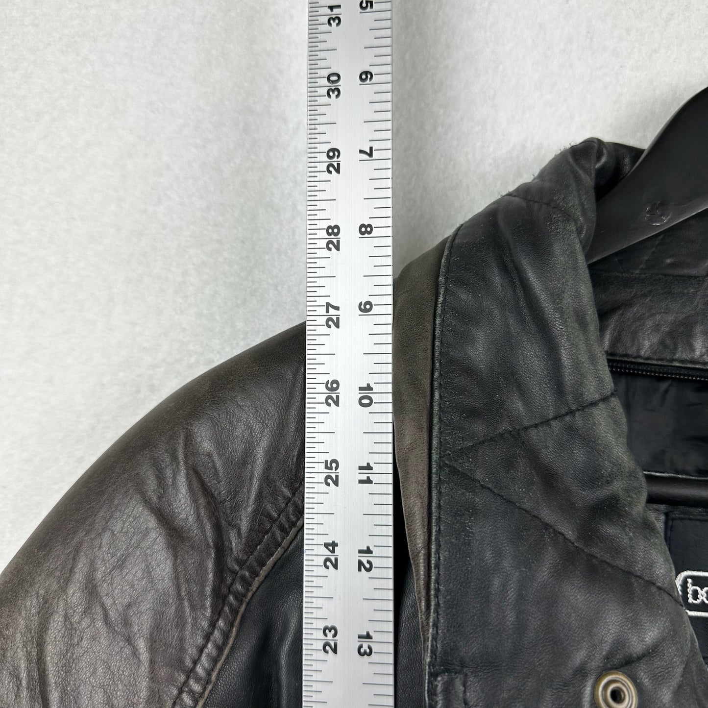 Vintage Boutique of Leather Black w/ Brown Accent Genuine Leather Full Zip Jacket