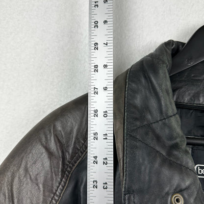 Vintage Boutique of Leather Black w/ Brown Accent Genuine Leather Full Zip Jacket