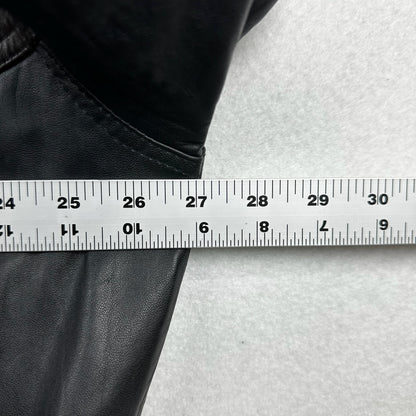 Vintage Boutique of Leather Black w/ Brown Accent Genuine Leather Full Zip Jacket