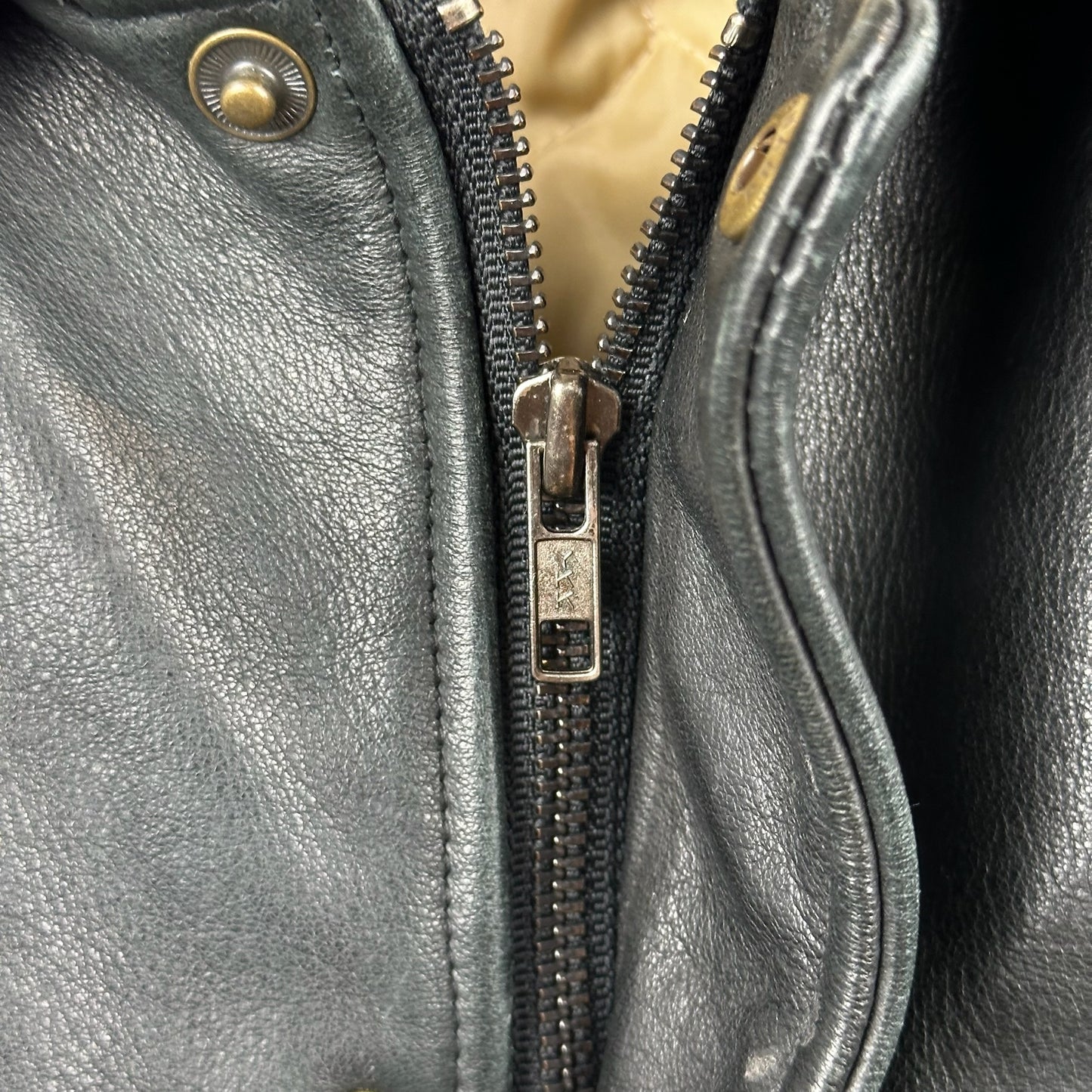 Vintage Mondetta Sports Embroidery Black Full Zip Leather Jacket