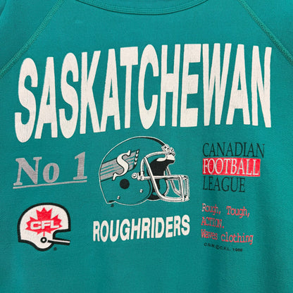 Vintage Waves Saskatchewan Roughriders CFL Green Pullover Crewneck