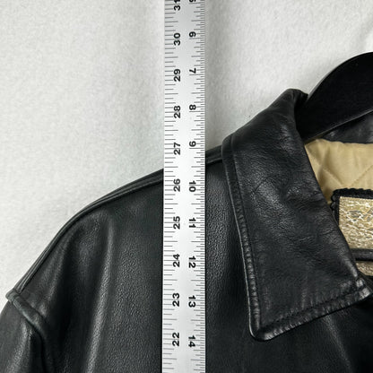 Vintage Mondetta Sports Embroidery Black Full Zip Leather Jacket