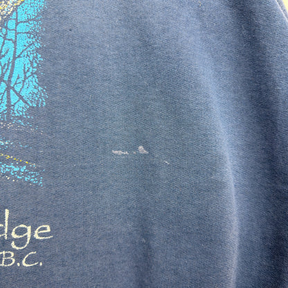 Vintage Premiere Toad River Lodge Wolf Navy Pullover Crewneck