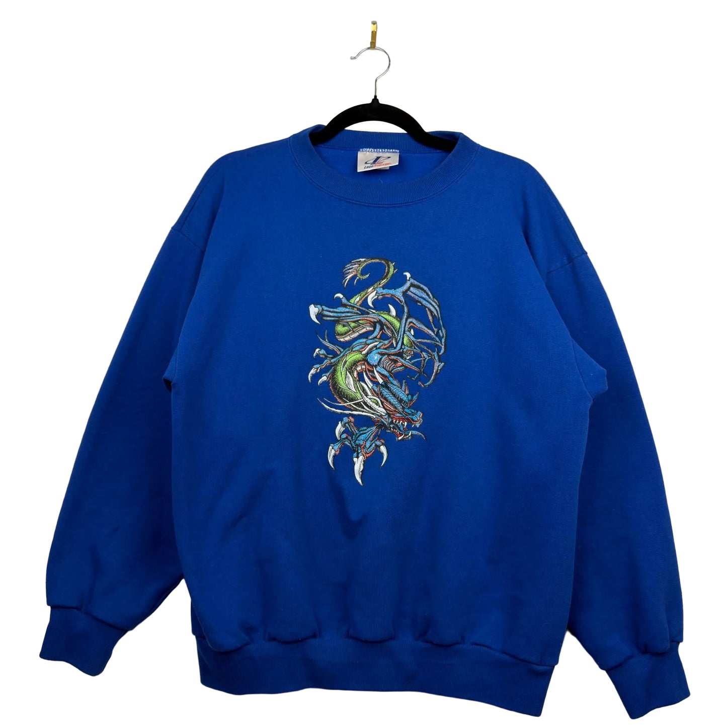 Vintage Logo Athletics Y2K Style Dragon Front Back Pullover Crewneck