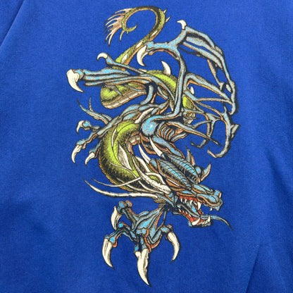 Vintage Logo Athletics Y2K Style Dragon Front Back Pullover Crewneck