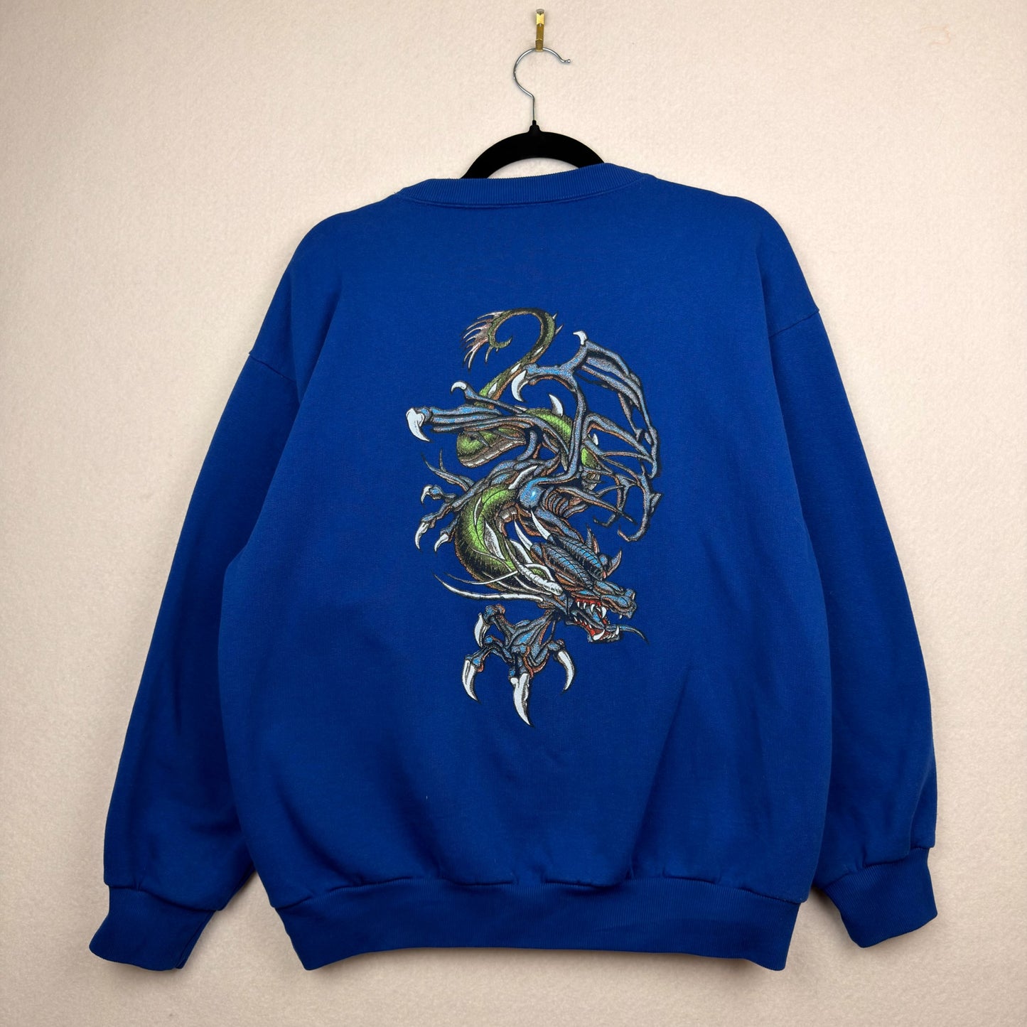 Vintage Logo Athletics Y2K Style Dragon Front Back Pullover Crewneck