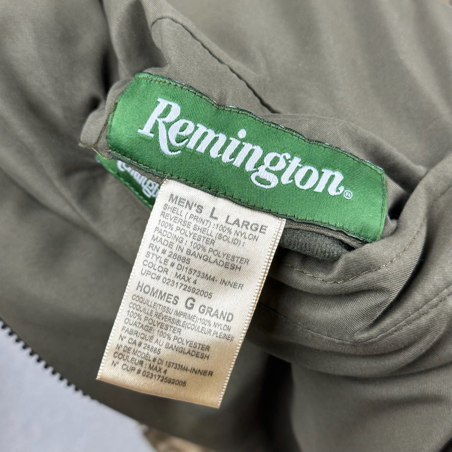 Vintage Remington Realtree AOP Full Zip Insulated Hooded Jacket