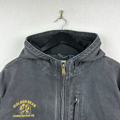 Carhartt Full Swing Golden Bear Embroidery Black Fleece Lined Hooded Jacket