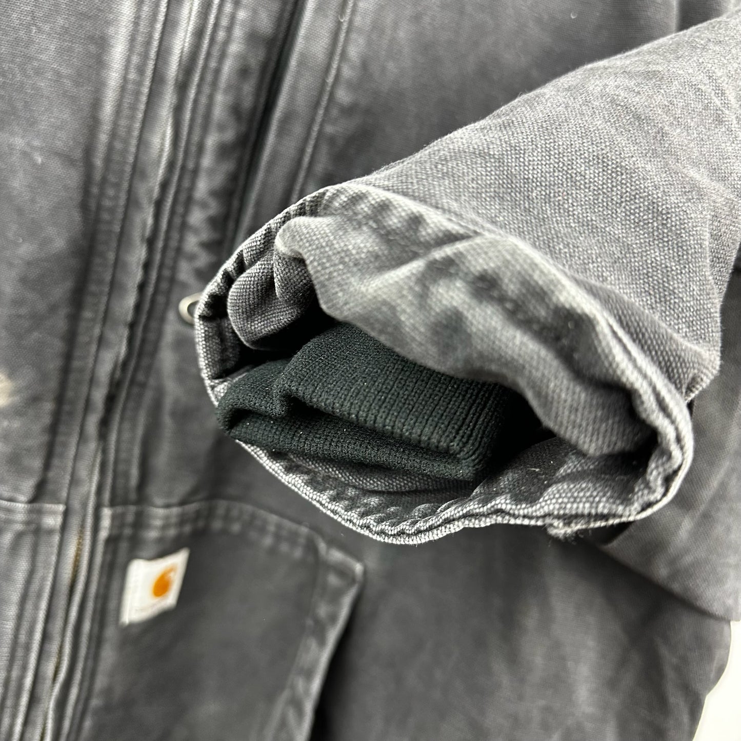 Carhartt Full Swing Golden Bear Embroidery Black Fleece Lined Hooded Jacket