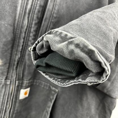 Carhartt Full Swing Golden Bear Embroidery Black Fleece Lined Hooded Jacket