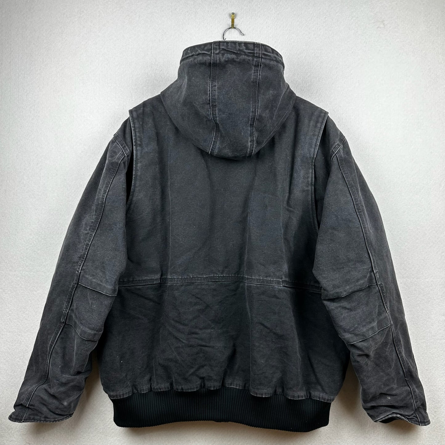 Carhartt Full Swing Golden Bear Embroidery Black Fleece Lined Hooded Jacket