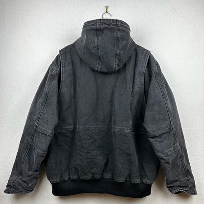 Carhartt Full Swing Golden Bear Embroidery Black Fleece Lined Hooded Jacket