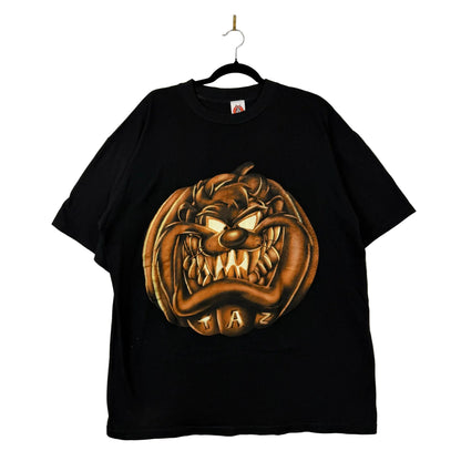 Vintage Looney Tunes Pumpkin Taz Graphic Black Tee
