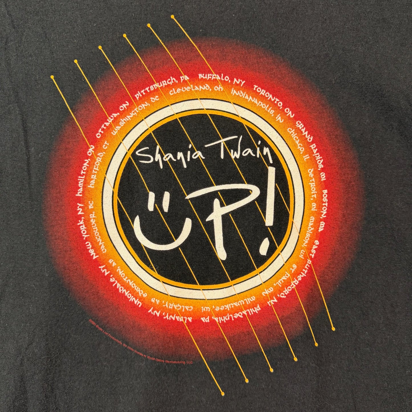 Vintage Anvil Shania Twain Up Black Graphic Tour Tee