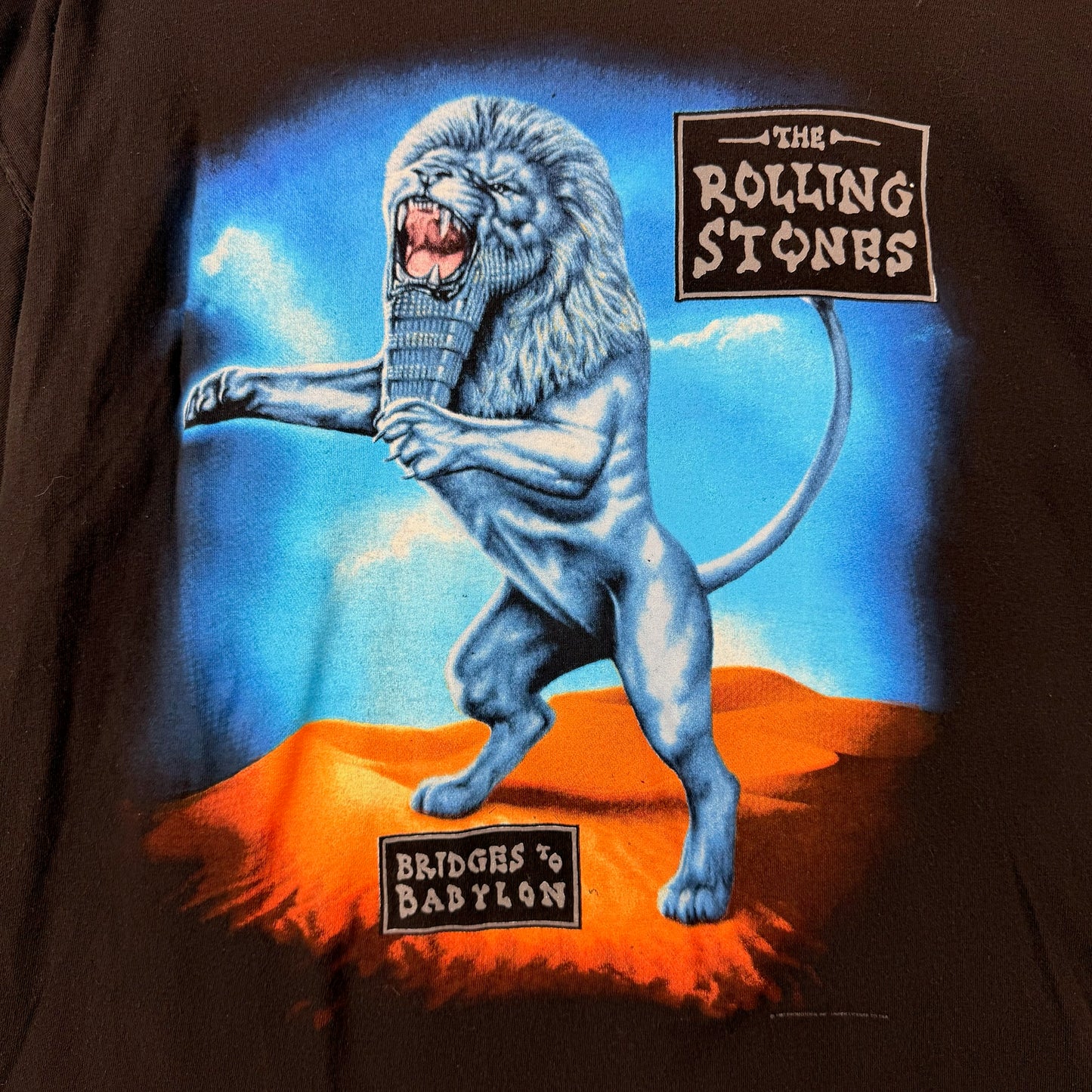 Cut Tag 97/98 The Rolling Stones Bridges to Babylon World Tour Black Tee