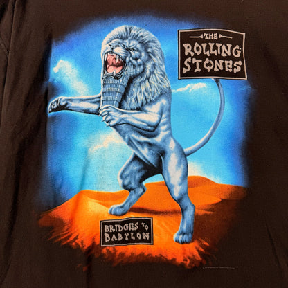 Cut Tag 97/98 The Rolling Stones Bridges to Babylon World Tour Black Tee