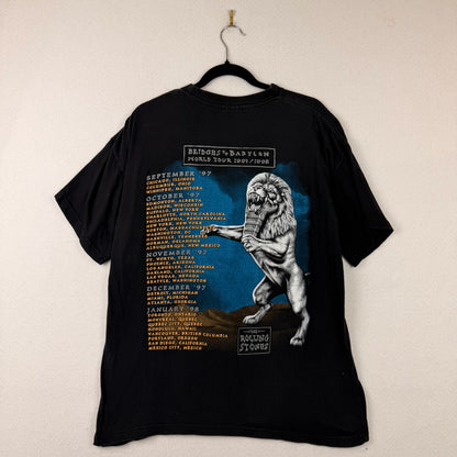 Cut Tag 97/98 The Rolling Stones Bridges to Babylon World Tour Black Tee