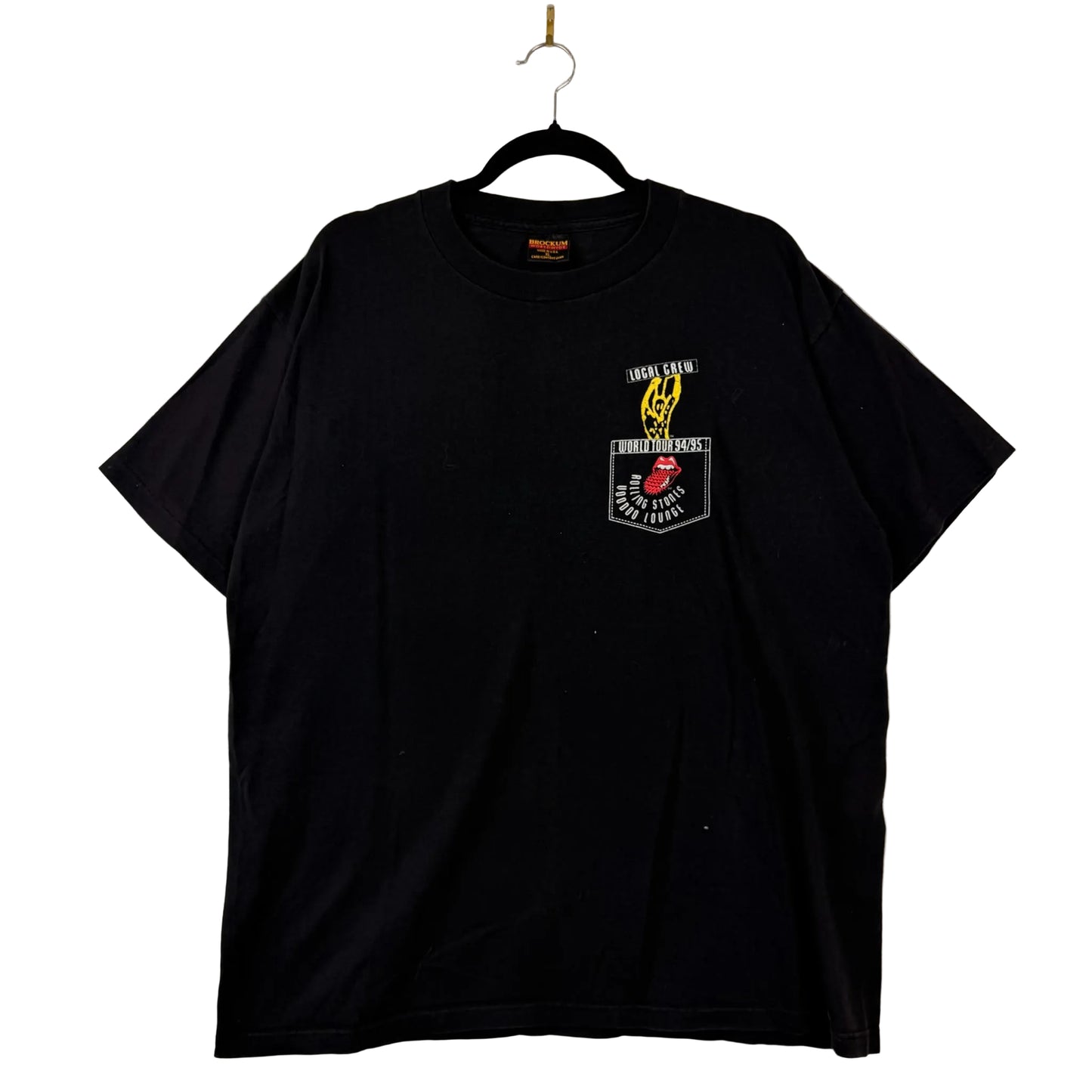 Vintage Brockum Local Crew Rolling Stones World Tour 94/95 Voodoo Lounge Black Tee
