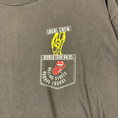 Vintage Brockum Local Crew Rolling Stones World Tour 94/95 Voodoo Lounge Black Tee