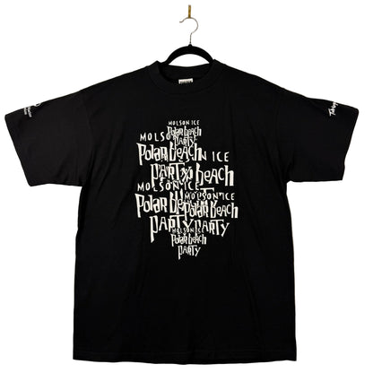 Vintage 1995 Tuktoyaktuk Molson Ice Polar Beach Party “Metallica & Hole” Graphic Black Tee