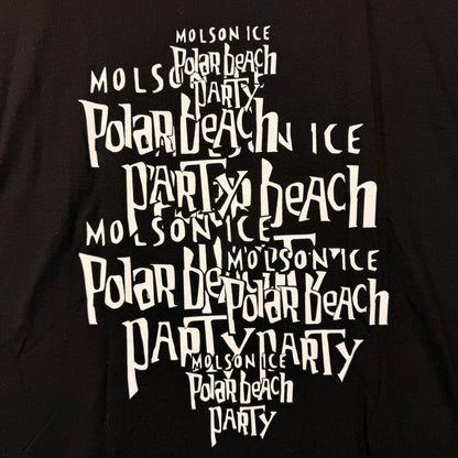Vintage 1995 Tuktoyaktuk Molson Ice Polar Beach Party “Metallica & Hole” Graphic Black Tee